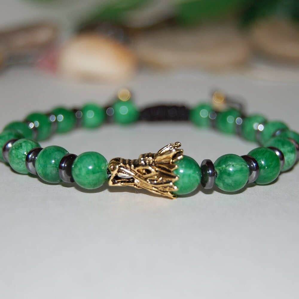 Dragon Bracelet,Jade Bracelet,Dragon Jade Bracelet,Golden Dragon Bracelet